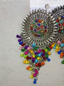 Bohemian Multi-Color Jhumka Earrings