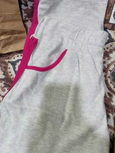 Comfortable Grey Sweatpants with Pink Trim
