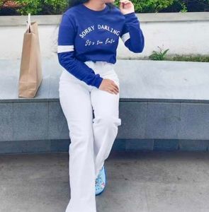 Blue "Sorry Darling" Graphic Top