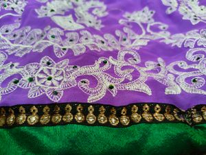Purple Embroidered Skirt