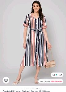 Peachy Pink Midi Dress With Belt