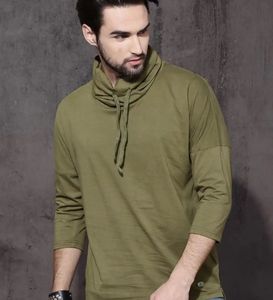 Olive Green Turtleneck T-Shirt