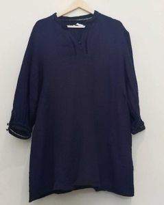 Zara Navy Blue Embroidered tunic