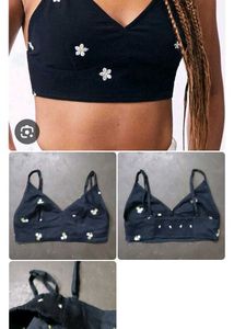 Navy Embroidered Bikini panty