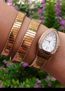 Elegant  Bvlgari Gold Snake Wrap Watch