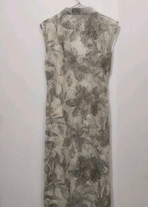 Floral Print Net Kurta