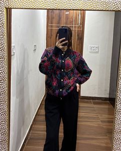Vintage Richards Floral-patterned knit cardigan
