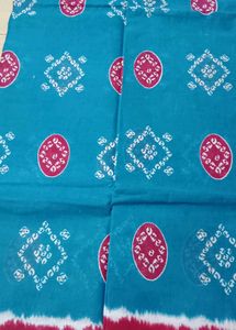 93)Beautiful Blue Bandhani Saree