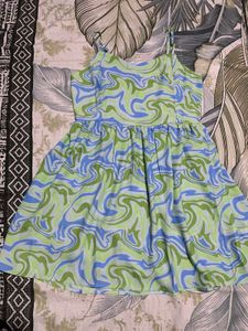 Swirl Print Spaghetti Strap Mini Dress