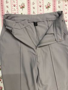 Chic Grey High-Waisted Tailored Ankle Pants