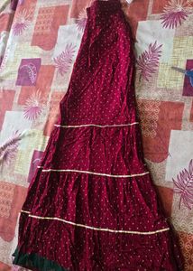 Maroon Printed Palazzo Pants