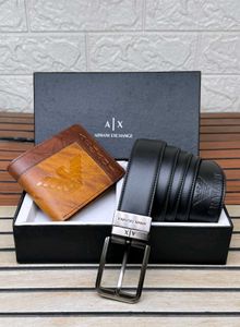 Armani Exchange Belt & Wallet Set