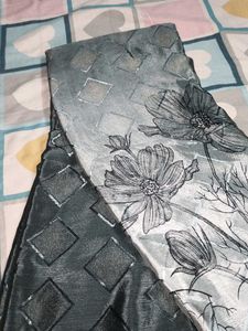 Gagan Creation Silver Silk Saree