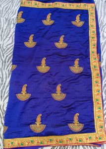 navy blue colour  beautiful saree