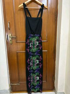 Black Maxi Dress with Boho Print