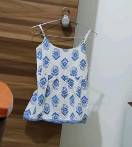 Boho Blue &amp; White Print Camisole Top