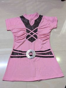 Cute Pink Sequin Embellished Top
