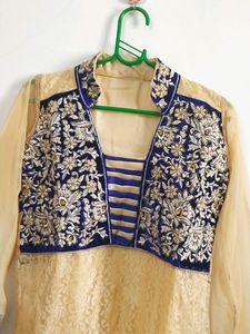 Braso Net With Velvet Fabric Anarkalli Dress