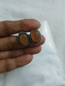 Elegant Oval Stone Earrings