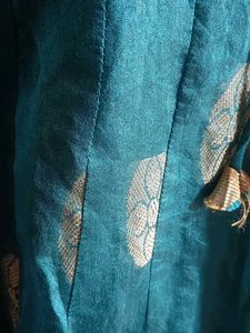 Elegant Teal &amp; Gold Anarkali Kurta