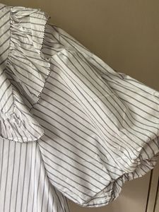 Chic Striped Ruffle Blouse