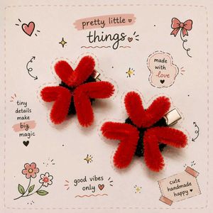 Cute Red Flower Hair Clips (Set of 2)