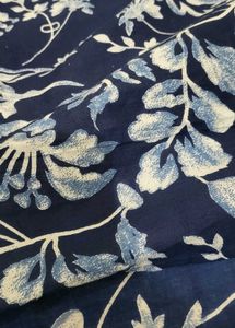 Navy Blue Floral Kurta Set with Dupatta