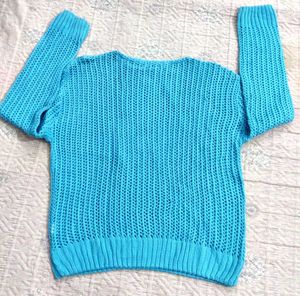 Full Sleeves Cute Blue Heart Sweater 💙