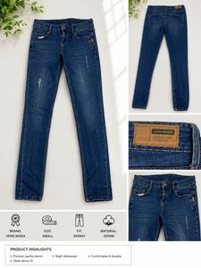 Vero Moda Blue Skinny Fit Denim Jeans | Size Small