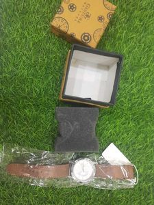Gesture Watch with Leather Strap