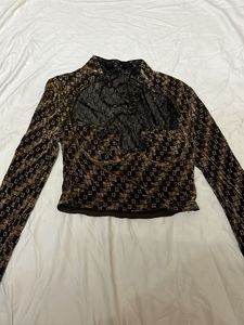 Patterned Long Sleeve Top
