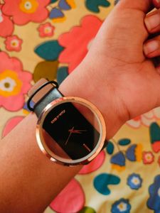 Joker And Witch Black Leather Belt Women's Watch