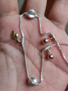 92.5 Silver Anklet(Gold, Rose gold Polished)