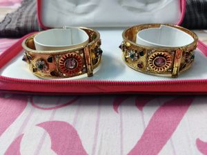 gold pleated kada set