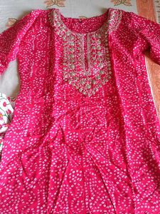 New Bandhani Print Kurta Pant  Set