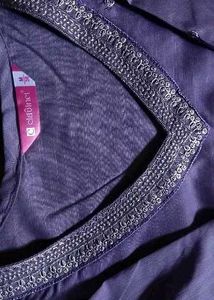Elegant Lavender Kurta Set with Embellished Neckli
