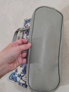 Floral Print Tote Bag with Grey Trim