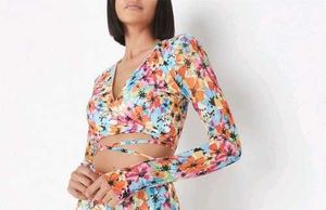 Floral Wrap Crop Top