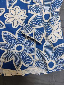 Floral Print Blue Kurta