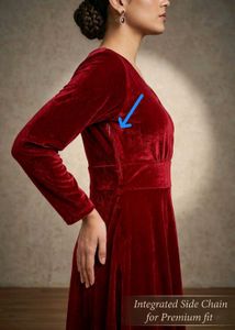 Elegant Red Velvet Evening Gown