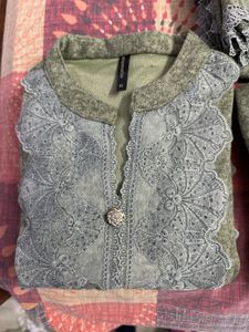 Woollen Green Suit With Shawl