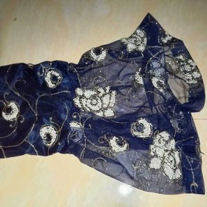 ✨sparkle pearl navy blue wedding dress