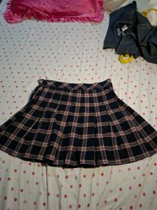 Plaid Pleated Mini Skirt