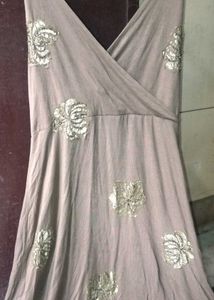 Embroidered Wrap Dress
