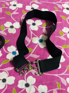 Stylish Black Elastic Belts with Chain Detail