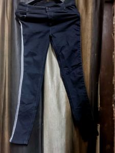 Stylish Black Trousers with Side Stripe