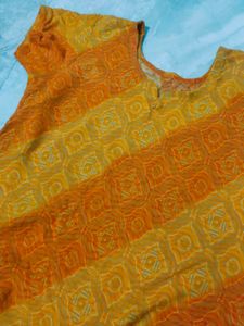 Beautiful Orange Ethnic  short Kurti