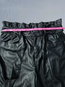 Stylish Black Faux Leather Pants Size 30-32