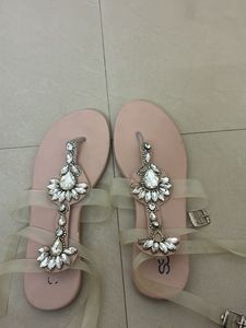 Sparkling Rhinestone Flat Sandals