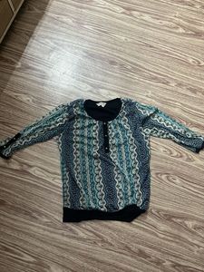Bohemian Print Long Sleeve Tunic Top